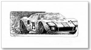 A Ford GT 40 Drawing Sells